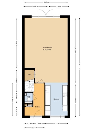 Floorplan - Lekstraat 136, 4125 TD Hoef En Haag